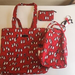 Lot of four Vera Bradley penguin items.